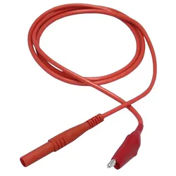Messleitung, 4mm Sicherheitsstecker - Krokodilklemme, 100cm, rot