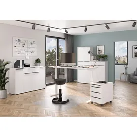 Germania Sideboard Mailand 161 x 101 x 40 cm Weiß / Grau