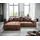 DeLife Eckcouch Violetta 300 x 220 cm Lederimitat Braun Recamiere variabel