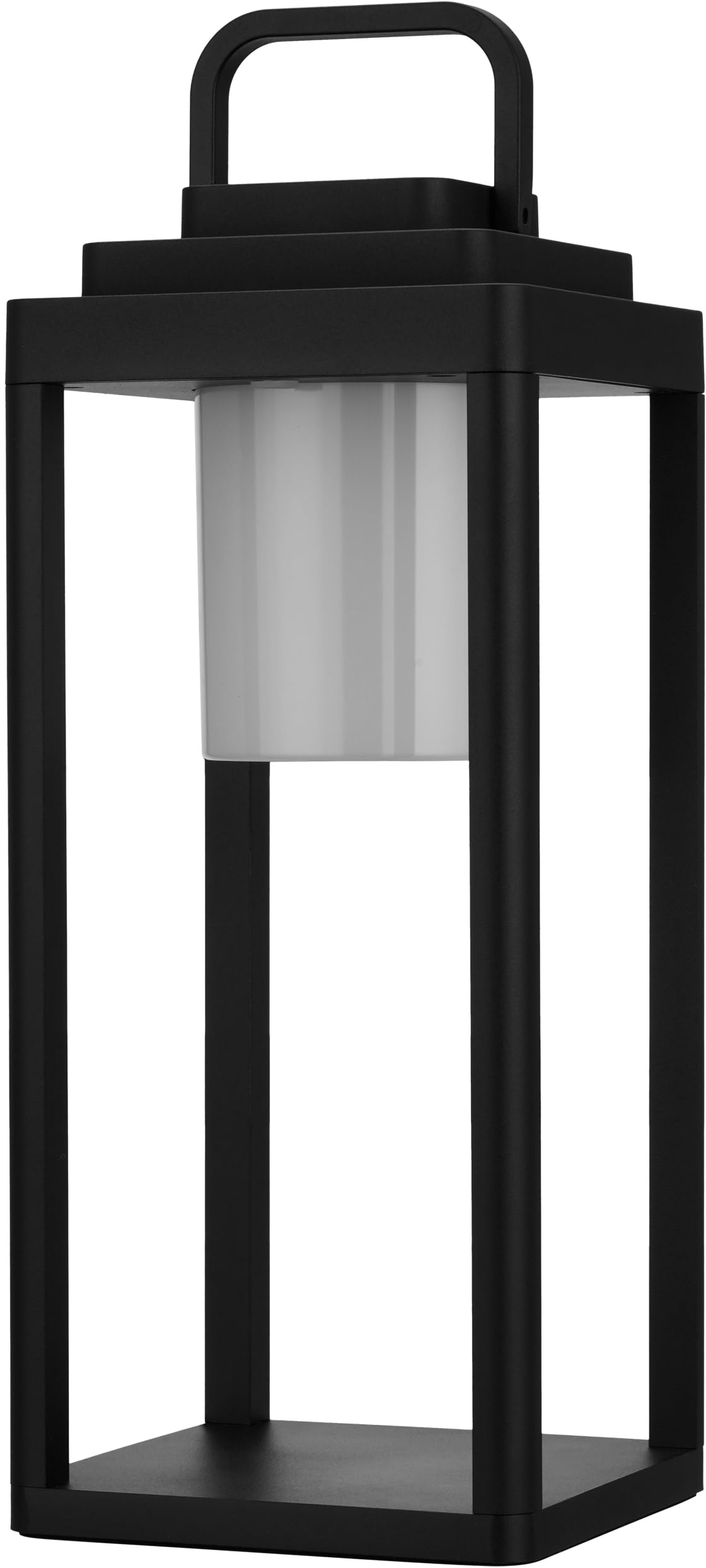 REV LED Lampe - Akku Laterne aus Aluminium, stilvolle Außenlampe mit Dimmfunktion, H:35cm, 160lm, 2W, 4000mAh, IP65, schwarz