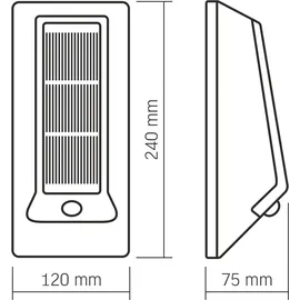 OEM Solar Wandleuchte weiß mit Bewegungsmelder 500lm Ip54 Bhso Videx