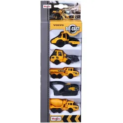 Maisto 12375 - Volvo Baufahrzeuge 5er-Set (8cm)