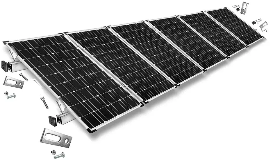 Befestigungskit mit Stockschrauben für Schrägdachmontage 6 Solarpanels Rahmenhöhe 40mm