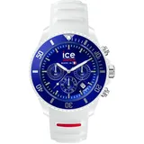 ICE-Watch Ice cocorico Chrono Blue White red - Weiße Herrenuhr mit Silikonarmband - 023252 (Medium)