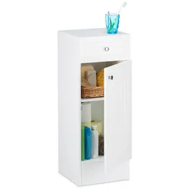 Relaxdays Badschrank 80 x 30,5 x 30,5 cm Weiß/Silber