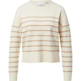 Comma, Feinstrickpullover mit Strukturstreifen Beige 34