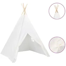 vidaXL Kinder Tipi-zelt Mit Tasche Pfirsichhaut Weiß 120x120x150 Cm Vidaxl