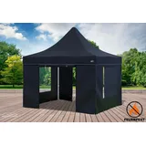 Faltpavillon Faltzelt Pavillon 3x3 FR Schwarz Gartenzelt Klappzelt Wasserdicht