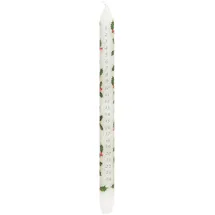 Talking Tables Stechpalmenblatt-Weihnachts-Adventskerze, 30 cm, Wachskerzenhalter, Datum bis Weihnachtstag, festlicher Kranz, Tischdekorationen, Weiß