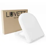 LUVETT WC-Sitz D900 D-Form Modern Absenkautomatik sanitär Antibakteriell, Softclose (1-St., Inklusive 3 Befestigungsmöglichkeiten), mit Original SoftClose® Absenkautomatik, Duroplast, Abnehmbar weiß