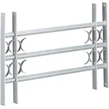 Relaxdays Fenstergitter Einbruchschutz, ausziehbar, für außen, Stahl, 450 x 700-1050 mm, Sicherheitsgitter, grau