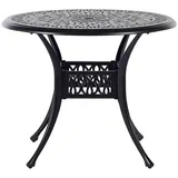 Beliani Ancona Gartentisch Ø 90 x 72 cm Schwarz/Beige