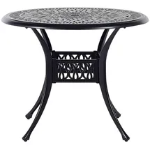 Beliani Ancona Gartentisch Ø 90 x 72 cm Schwarz/Beige