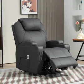 Homcom Relaxsessel Kunstleder 0 x 0 x 0 cm Dunkelgrau elektrisch mit Massagefunktion