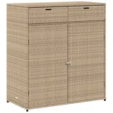 vidaXL Gartenschrank Beige 105x55x113 cm Poly Rattan