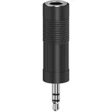 Hama Audio-Adapter 3,5 mm-Klinken-Stecker/6,3 mm-Klinken-Kupplung Stereo Schwarz