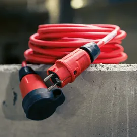 Brennenstuhl Verlängerungskabel VQ 2100 IP44 (25m Kabel H07BQ-F 3G1,5 in rot, 25 m