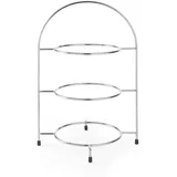 HENDI Teller-Etagere, Dekorative Telleretagere, Tellerständer, Servierständer, geeignet für Teller bis ø275mm, 290x290x(H) 440mm, Verchromt