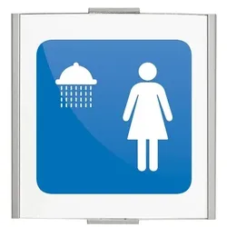 FRANKFURT Türschild 120x120mm mit Piktogramm Dusche Damen