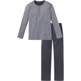 SCHIESSER Herren Schlafanzug Lang Mit Knopfleiste - Nightwear Pyjamaset, Anthrazit_159630, 50