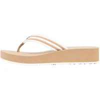 Tommy Hilfiger Damen Flip Flops Stripe Summer mit Gurtband-Riemen, Beige (Safari Canvas), 40