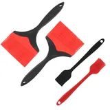 Realand Extra großer Silikon-Backpinsel, hitzebeständiger Silikon-Backpinsel zum Kochen, Backen, Grillen und Verteilen von Öl, BBQ, Soße, Butter, Marinade (2 Stück extra groß + 2 Stück klein)