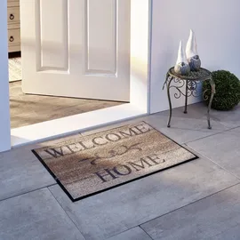 Wash+Dry Fußmatte Welcome Home beige 40x60 cm, innen und außen, waschbar
