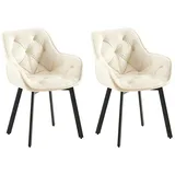 CLP Esszimmerstühle 2er Set ergonomisch Antigo, Armlehne gepolstert, 180° Drehfunktion, Samtbezug, Küchenstuhl mit schwarzem Metallgestell