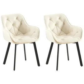 CLP Esszimmerstühle 2er Set ergonomisch Antigo, Armlehne gepolstert, 180° Drehfunktion, Samtbezug, Küchenstuhl mit schwarzem Metallgestell