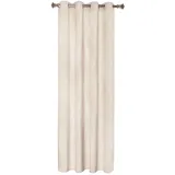 Woltu Verdunklungsgardine mit Ösen Samtvorhang Blickdicht Thermogardine, 300 g/m2 Schwere lichtundurchlässige Verdunklungsvorhang für Schlafzimmer Geräuschreduzierung Beige 140x270 cm (1 Stück)