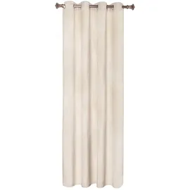 Woltu Verdunklungsgardine mit Ösen Samtvorhang Blickdicht Thermogardine, 300 g/m2 Schwere lichtundurchlässige Verdunklungsvorhang für Schlafzimmer Geräuschreduzierung Beige 140x270 cm (1 Stück)