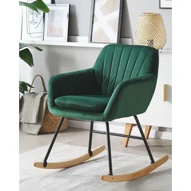 Beliani Schaukelsessel LIARUM Samtstoff 60 x 82 x 74 cm Grün