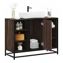 vidaXL Waschbeckenunterschrank Braun Eichen-Optik 80x33x60 cm