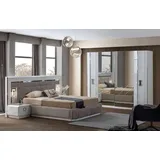 Xlmoebel Schlafzimmer-Set Modernes Schlafzimmermöbel-Set in zeitlosem Design mit Stauraum, (4-tlg., 4tlg.Schlafzimmer Set(Bett+2xNachttische+Kleiderschrank), Hergestellt in Europa weiß