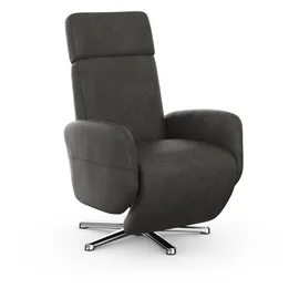 sit&more TV-Sessel Grenoble Polyester 71 x 110 x 82 cm Grau mit Kopfteilverstellung