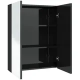 vidaXL Bad-Spiegelschrank 60x15x75 cm MDF Glänzendes Schwarz