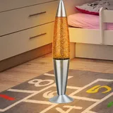 Etc-shop - Lavalampe Glitzer Tischleuchte Glitzer Dekoleuchte Glitzer Kinderzimmer, Aluminium silber, 1x E14, DxH 10,8x42,5 cm