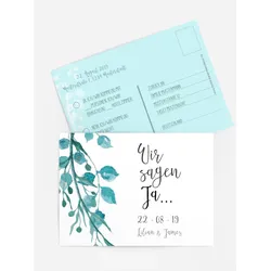 Antwortkarten für Ihre Feier selbst gestalten mit Spruch und Fotos im Onlinedesigner bei Meine-Kartenmanufaktur.de