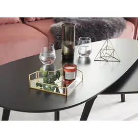 Beliani Dekotablett Herzform Glas transparent