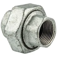 Gebo Temperguss-Gewindefitting verzinkt Verschraubung flachdichtend, IG x IG 1