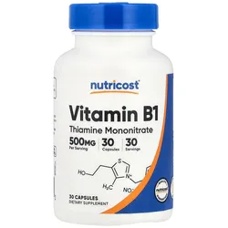 Nutricost Vitamin B1 Thiamine 500 mg (30 Kapseln)