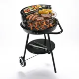 Holzkohlegrill Rundgrill Standgrill Gartengrill Kohlegrill Grill BBQ Räder