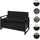MCW MCW-F39 2er Sitzbank 160 x 60 x 85 cm Braun/Schwarz