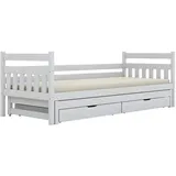 OEM Kinderbett David 90 x 190 cm Kiefer massiv weiß
