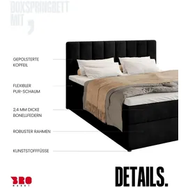 bromarkt Denver 180 x 200 cm H3 Schwarz