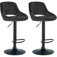 CLP 2er Set Barhocker Milet Samt schwarz