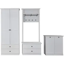 trendteam smart living Garderobe 3-teilige Set Kombination Baxter, 273 x 200 x 41 cm Weiß Dekor mit viel Stauraum