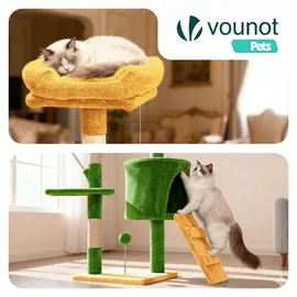 VOUNOT Kratzbaum 112 cm Grün/Orange