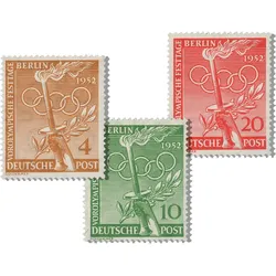Der erste Olympiabriefmarkensatz der Deutschen Post Berlin