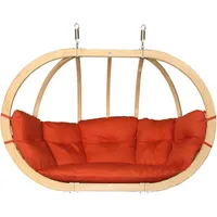 Konsimo Konsimo® Hängesessel, Rot, Holz, Textil, Rund, 175x120x82 cm,